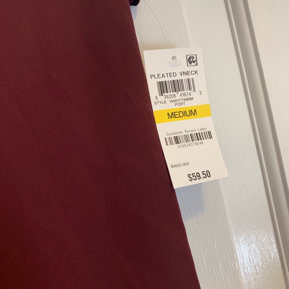 NWT! INC Flowy Maroon Blouse - Picture 2 of 6